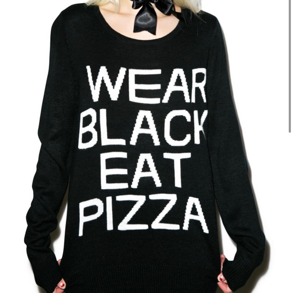 Wear Black Eat Pizza Killstar Sweater